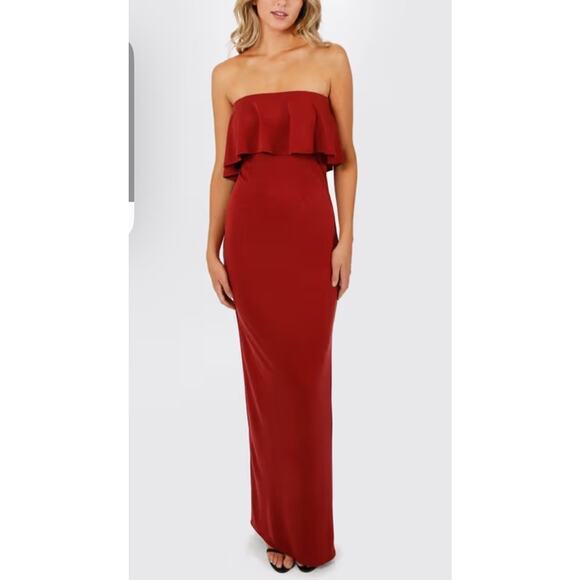 Tobi Women’s Red Milan Strapless Back Slit Maxi Dress Size Medium - Picture 7 of 8